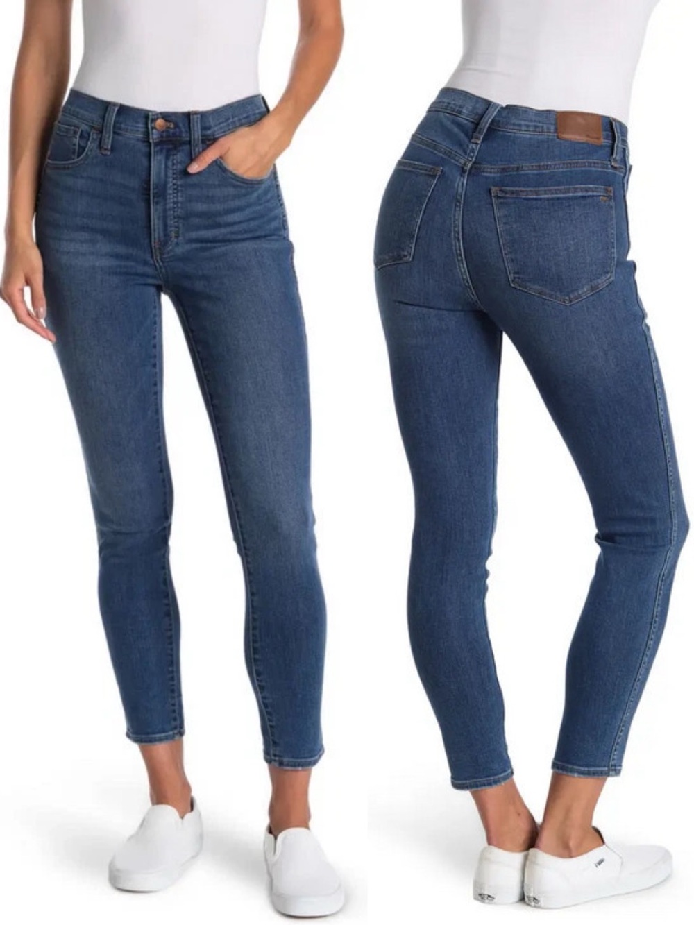 Madewell 10" High Rise Skinny Jeans in Leavitt Wash